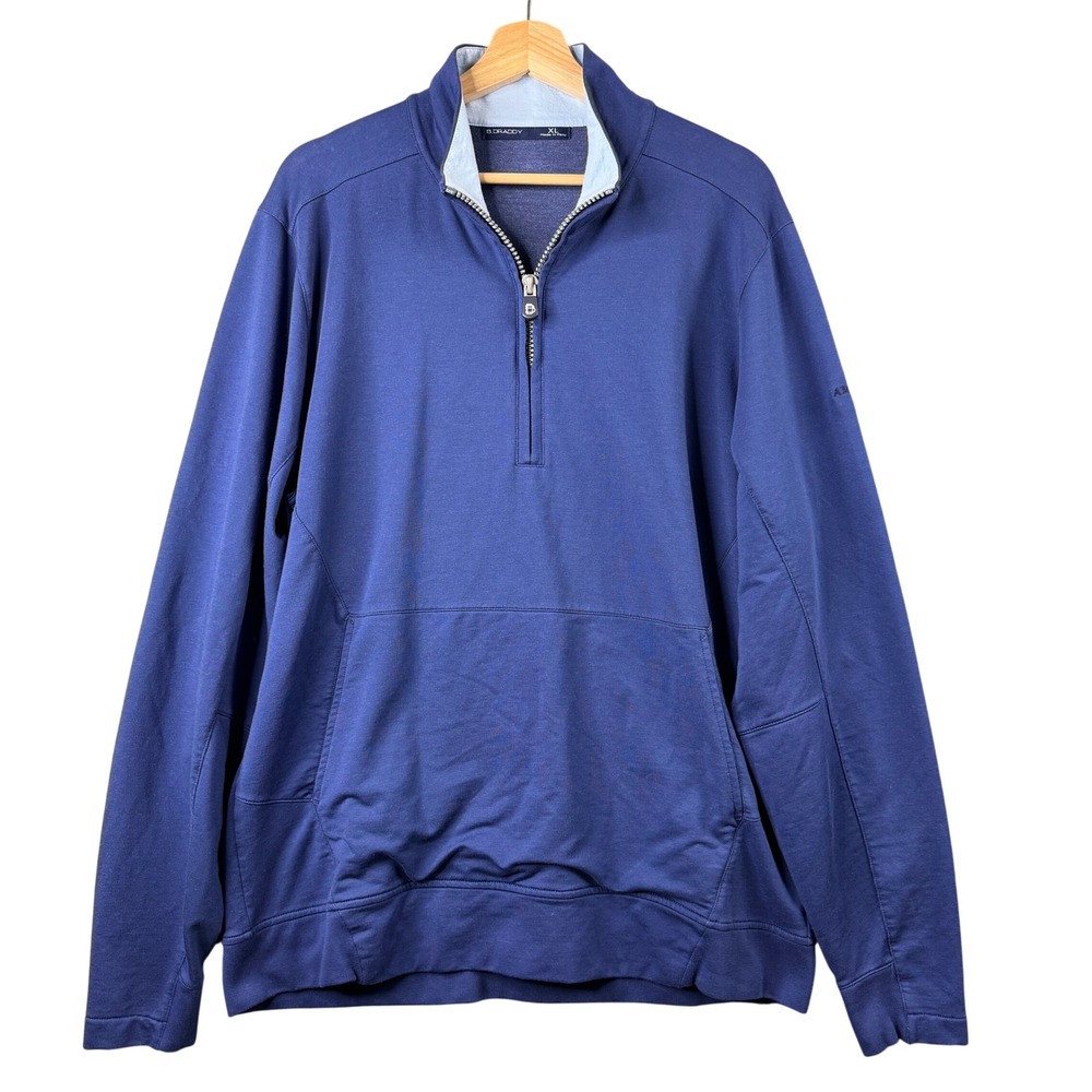 B.‎ Draddy Mens Blue Pima Cotton Quarter Zip Pullover Global Ambassador Club XL